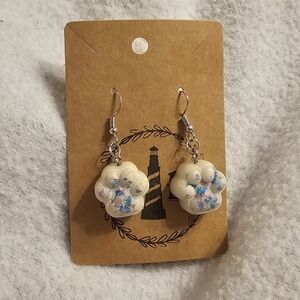 Handmade Resin Beautiful Beacons Pastel Pink And Blue Paw Print Earrings